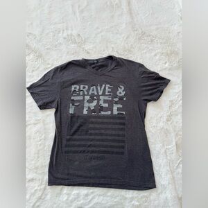 Itworks Gray T-Shirt with 'Brave & Free' Print